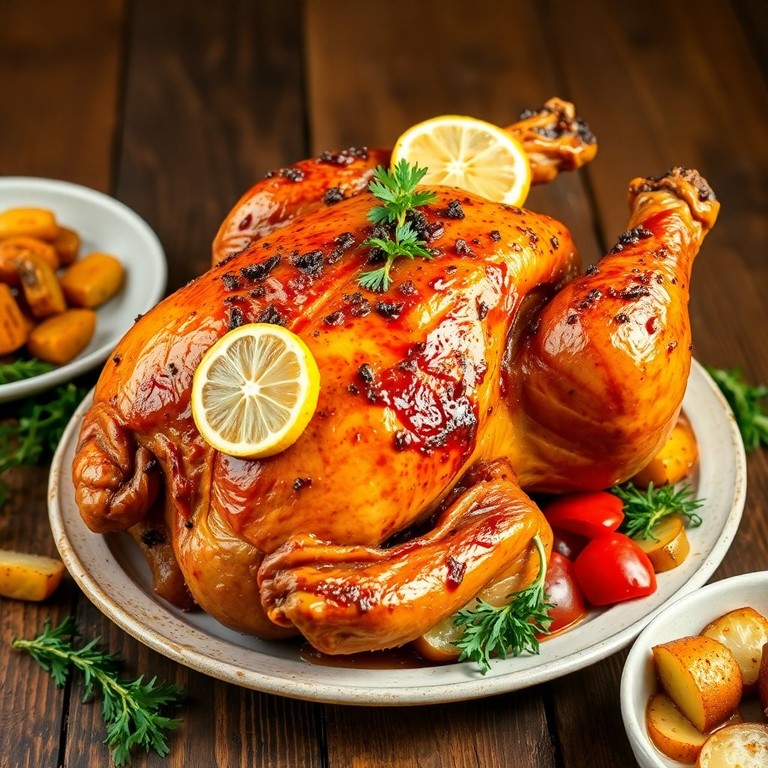 Savory Herb Roasted Chicken with Garlic and Lemon