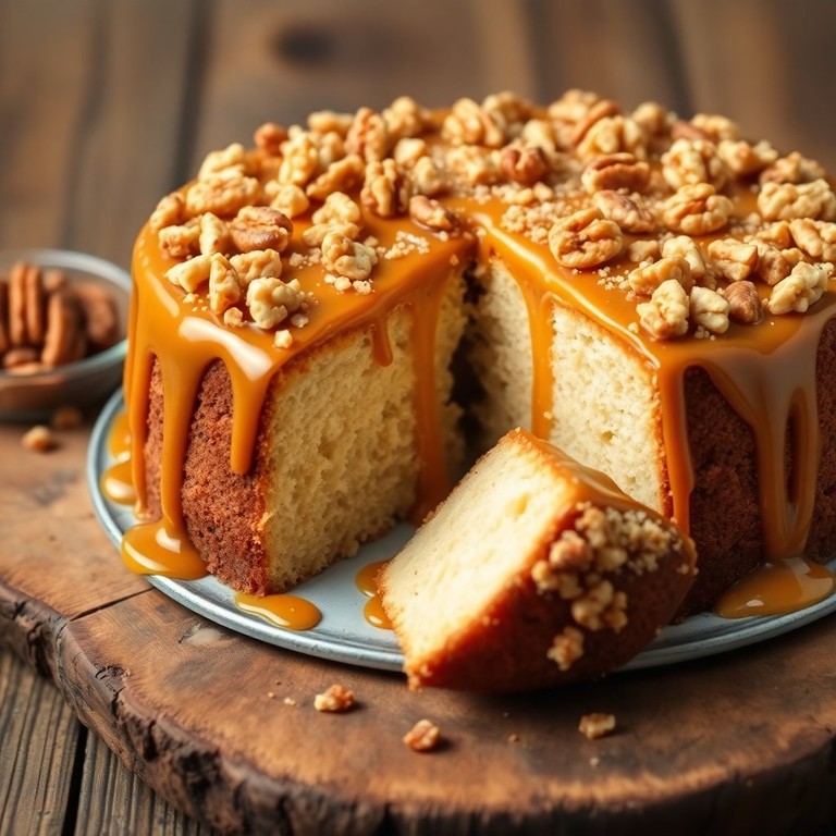 Bolo de Açúcar Caramelizado com Nozes