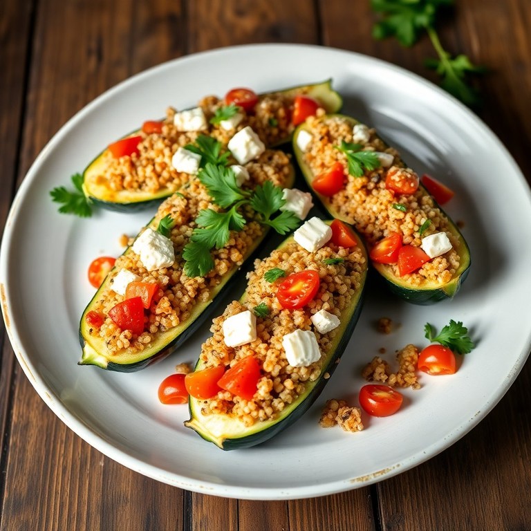 Gevulde Courgettes met Quinoa en Feta