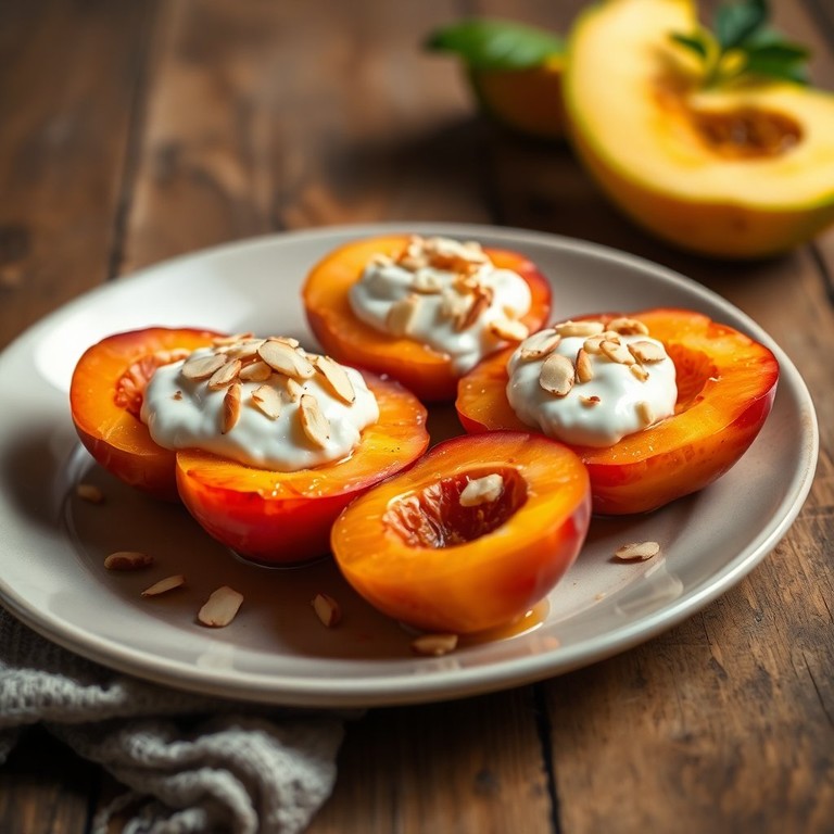 Melocotón con Crema de Miel y Almendras