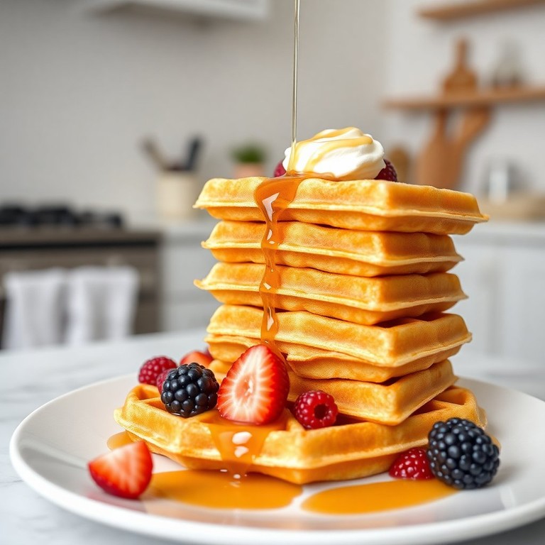 Waffles Esponjosos para 20 Personas