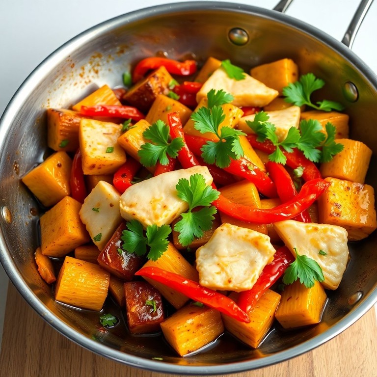 korroke with roasted pig 