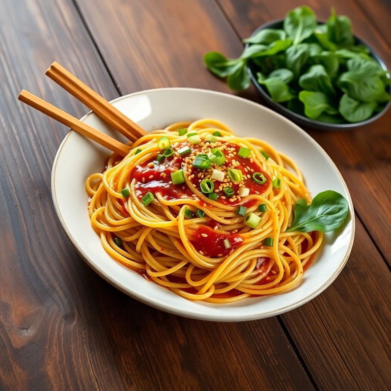 Spaghetti with a Twist of Miso and Sesame