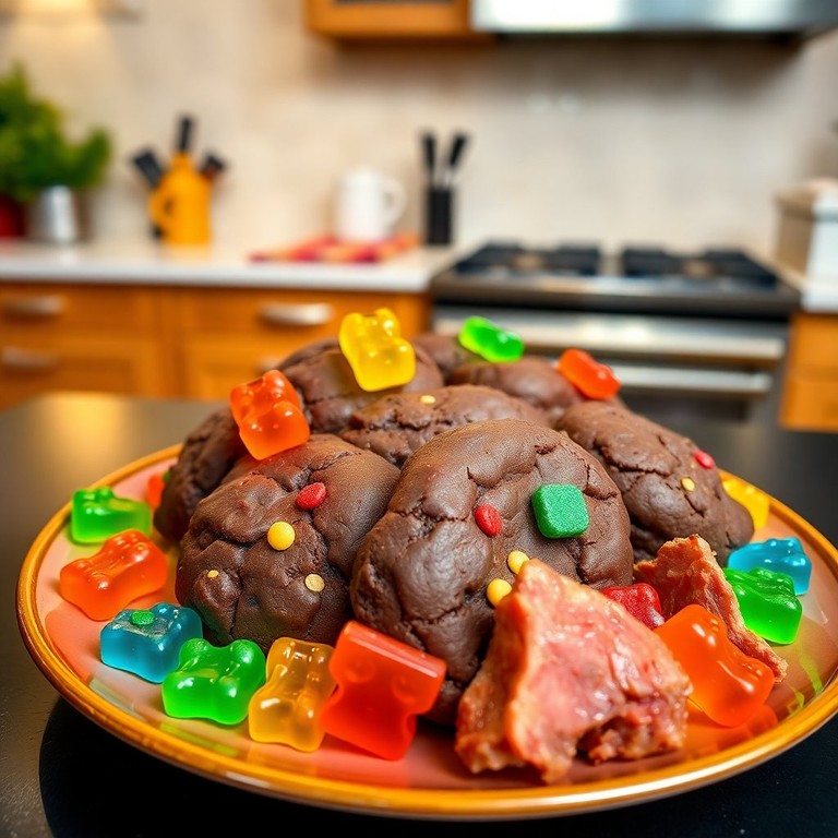 Chocolade Koekjes met Vlees en Snoep