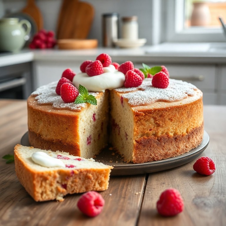 Lage Calorieën en Hoge Eiwit Frambozen Speltcake