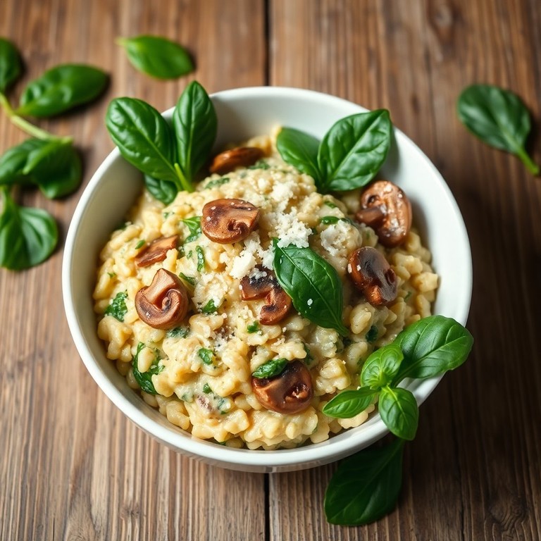Creamy Spinach and Mushroom Risotto