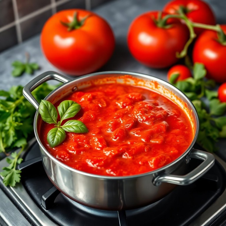 Klassische Tomatensoße mit frischen Kräutern