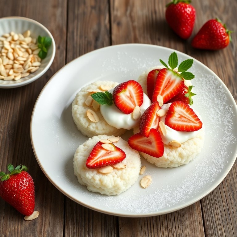 Rice Cakescon Fresas y Crema de Almendras