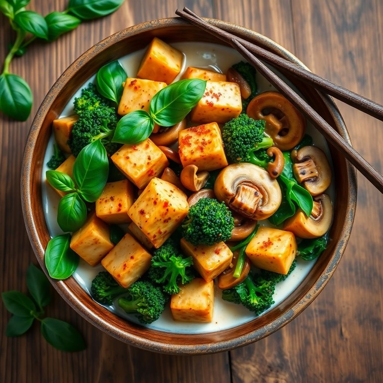 Thai Coconut Tofu Stir-Fry with Basil