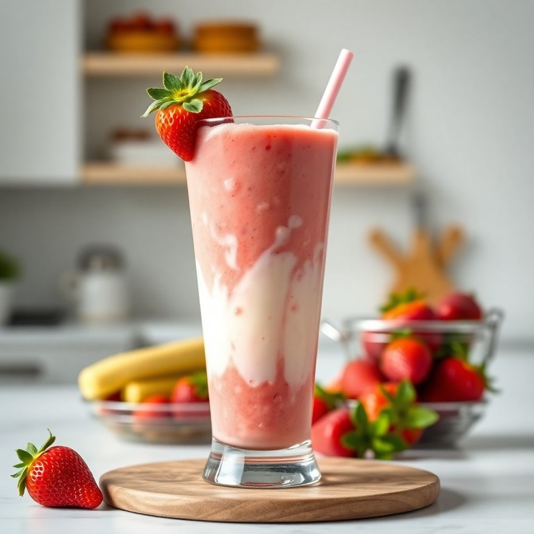 Vitamina de Morango com Leite e Leite Condensado