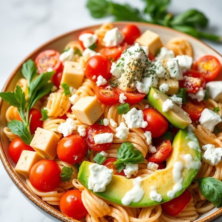 Mediterranean Tofu Pasta Salad