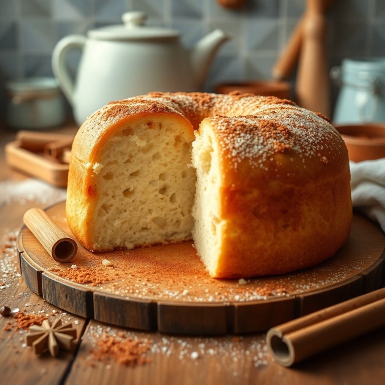 Bolo Fofinho de Farinha com Açúcar e Canela