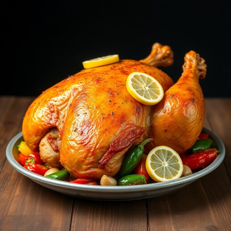 Poulet Poivron Rôti au Four avec des Épices Savoureuses
