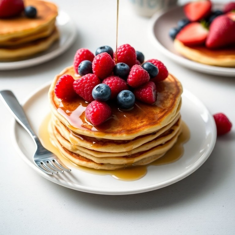 Fluffy Almond Flour Berry Pancakes