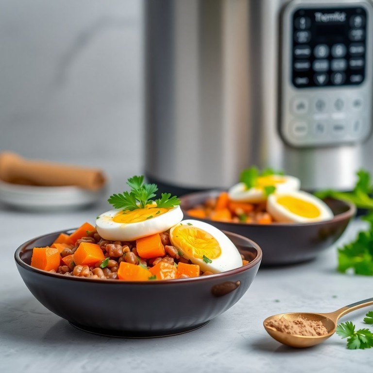 Salade de Lentilles aux Carottes et Œufs Mollets au Thermomix