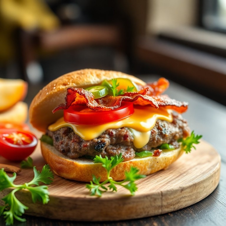 Hambúrguer Artesanal de Acém Moído com Queijo e Molho Especial