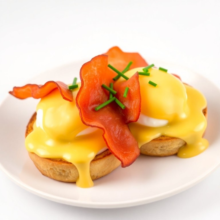 Classic Eggs Benedict with Creamy Hollandaise Sauce