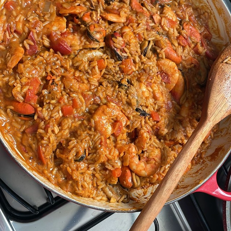Paella de frutos do mar