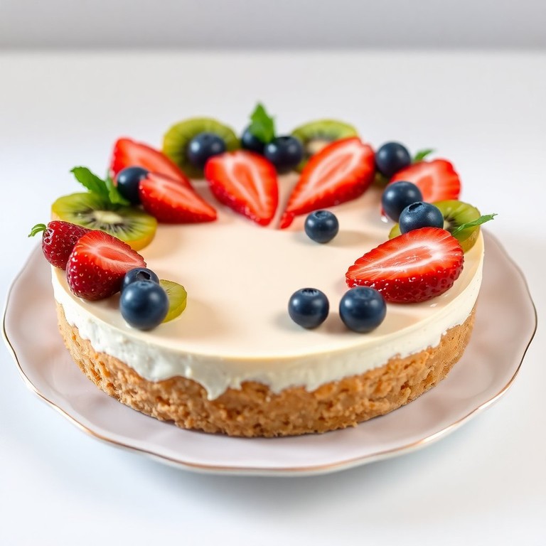 Torta Gelada de Queijo com Frutas Frescas