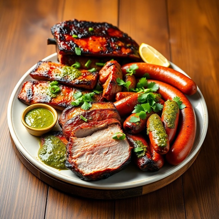 Asado de Panceta de Cerdo con Salsa Chimichurri