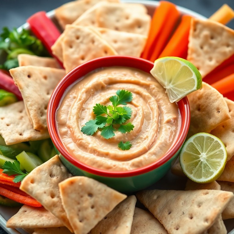 Creamy Cilantro and Garlic Peanut Dip
