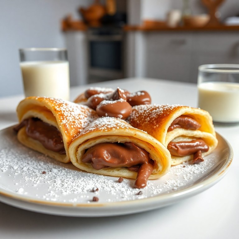 Panquecas de Tapioca com Recheio de Chocolate Cremoso