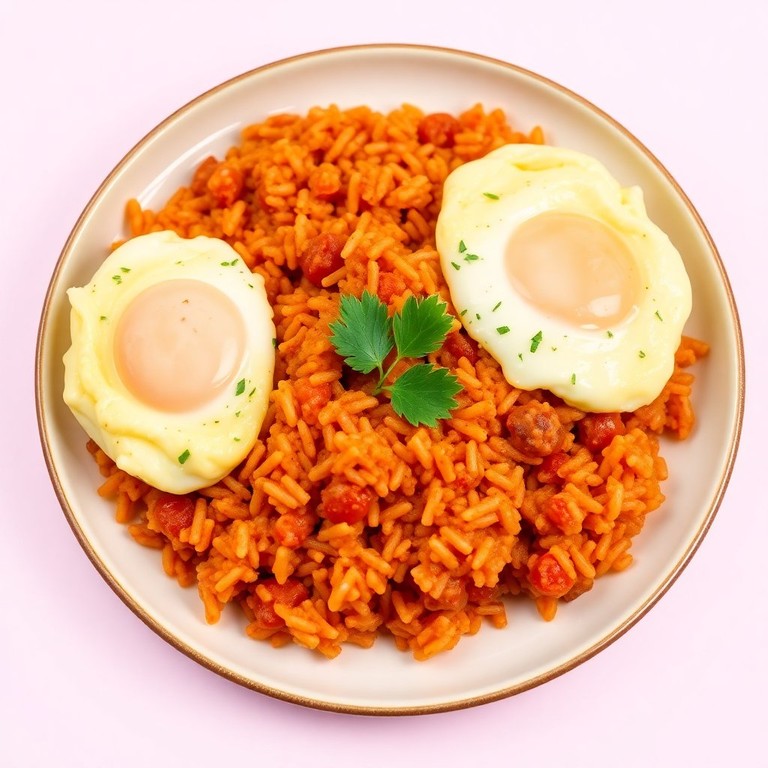 Arroz de Tomate com Ovos Mexidos Cremosos