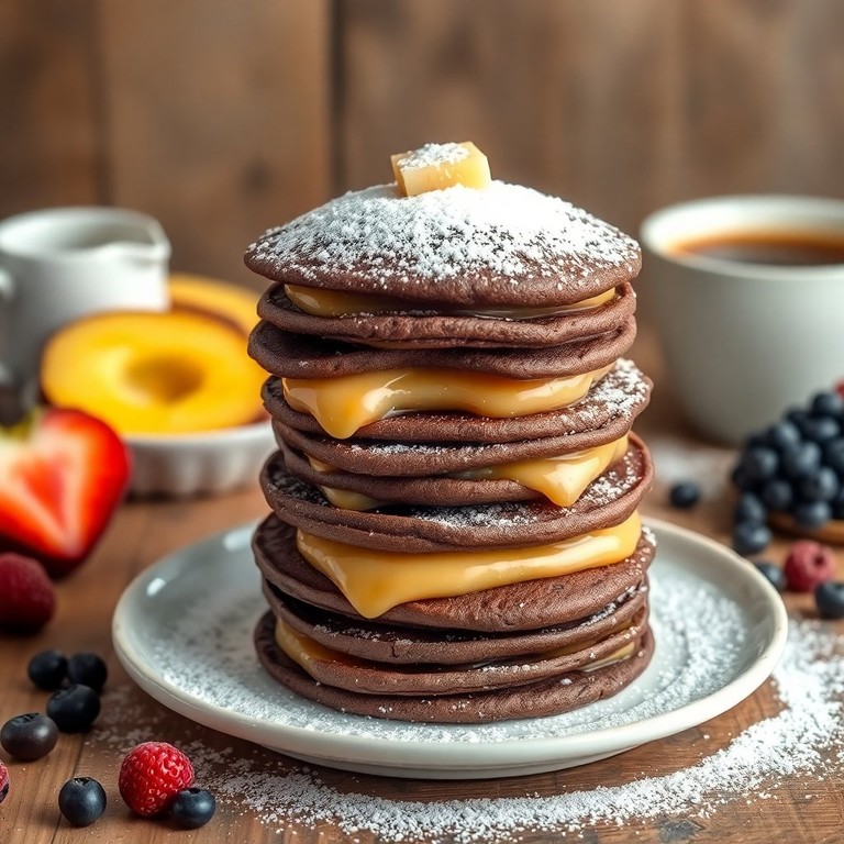 Panquecas de Chocolate com Recheio Doce