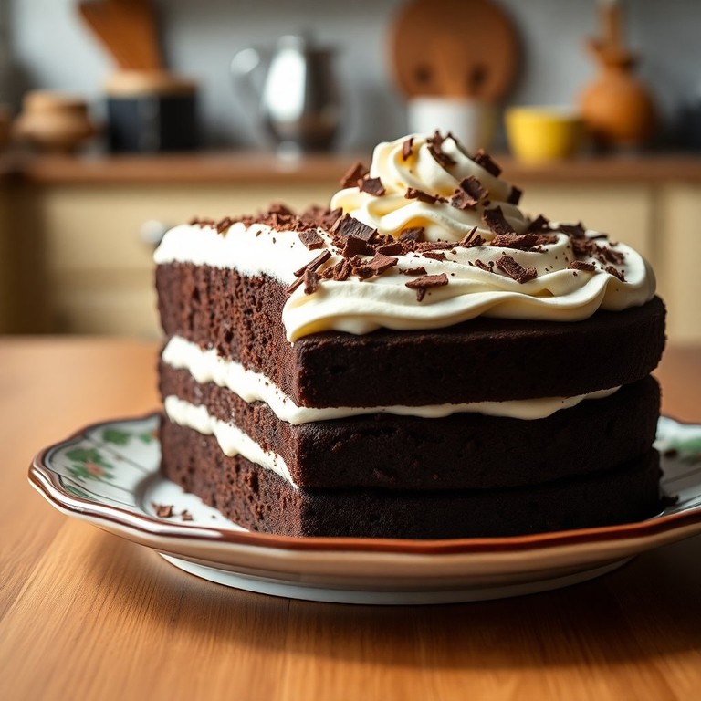 Bolo de Chocolate Cremoso com Camadas de Creme de Leite