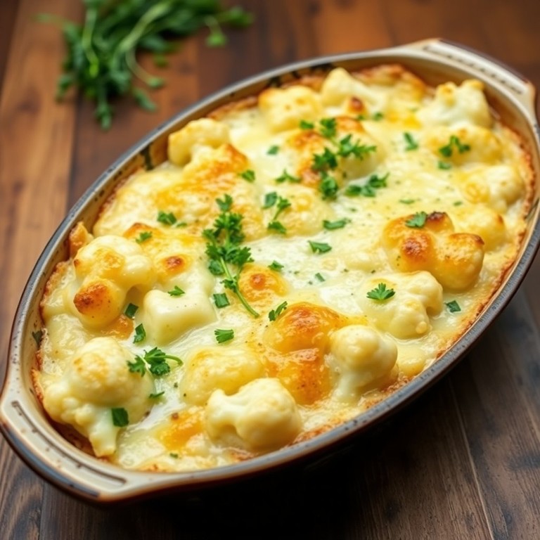 Couve-flor Gratinada com Queijo e Farinha de Trigo