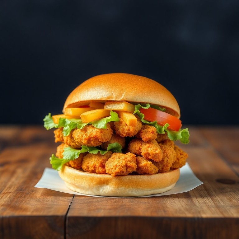 Sanduíche de Nuggets com Batata Palha Crocante