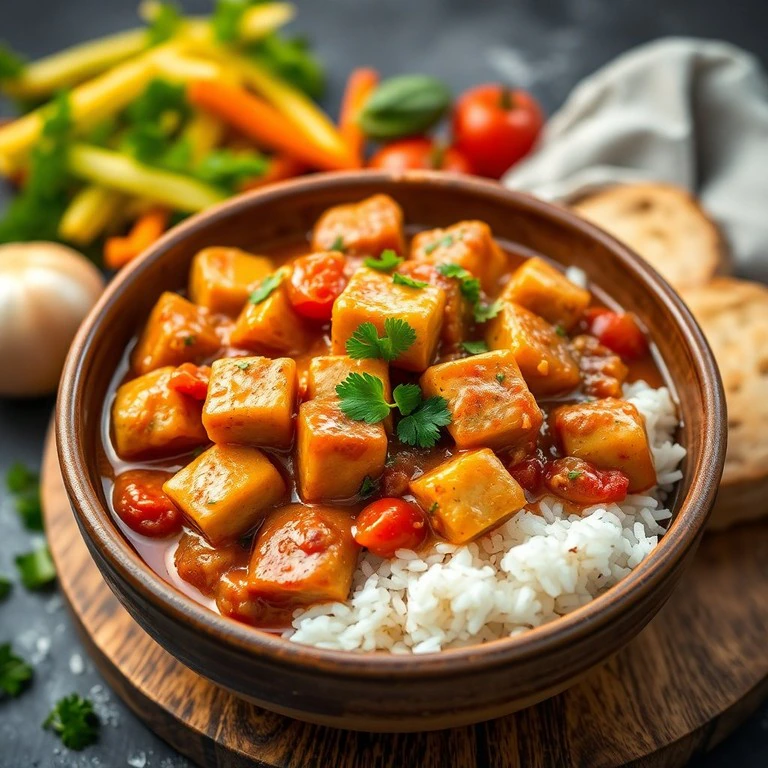 Strogonoff de Tofu com Molho de Soja