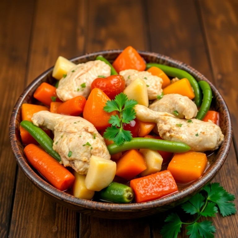 Pollo Cocido con Verduras Frescas