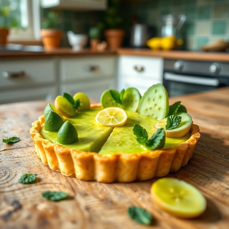 Cactus Fruit Custard Tart