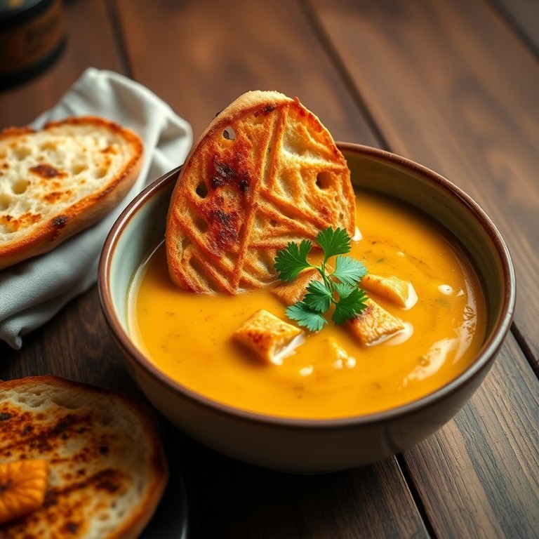Sopa Española de Ajo con Pan Frito