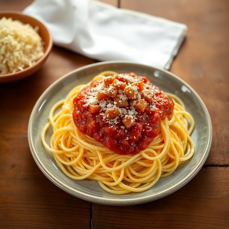 Macarrão ao Molho de Tomate com Cebola Caramelizada