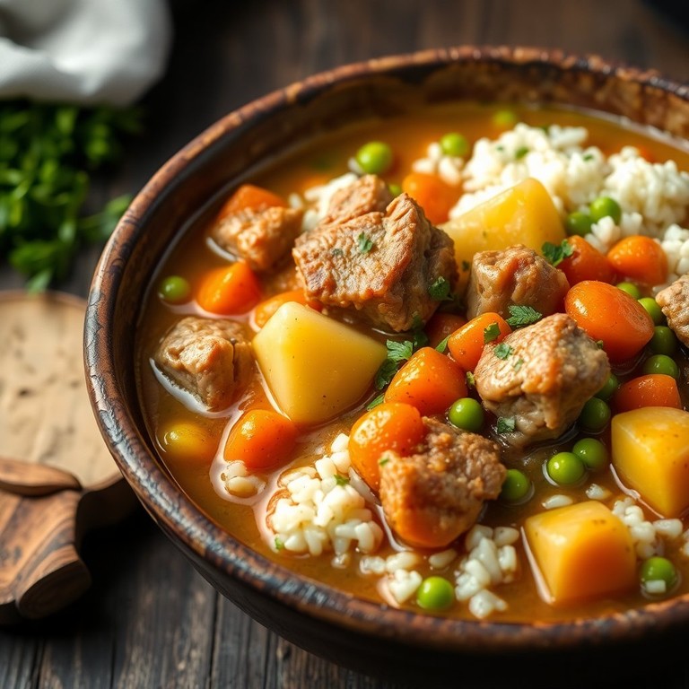 Estofado de Cerdo con Papas y Arroz en una sola olla
