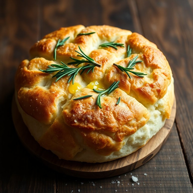Focaccia de Masa Madre con Aceite de Oliva y Romero