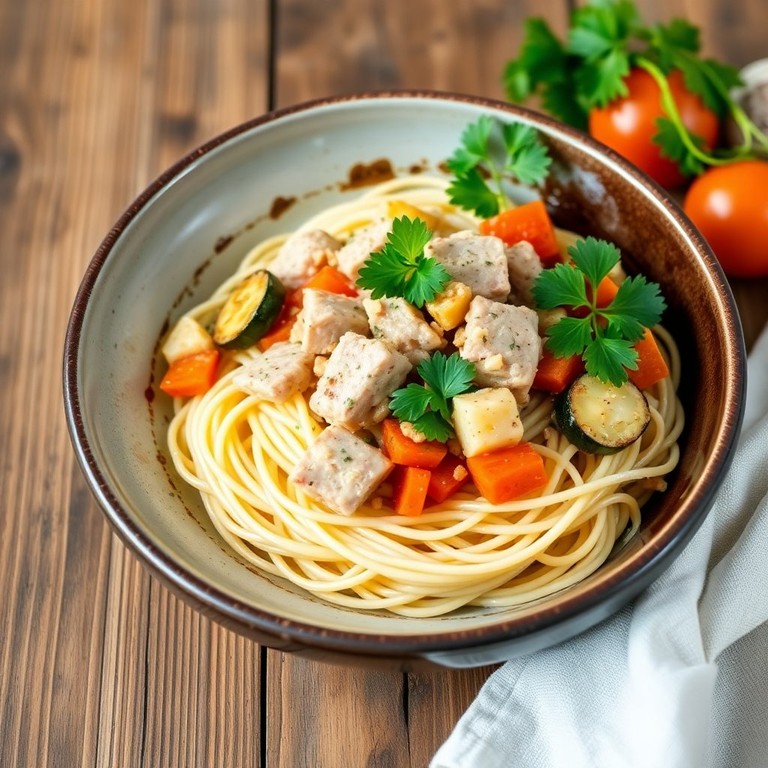 Spaghetti au Thon à l'Huile et Légumes Sautés