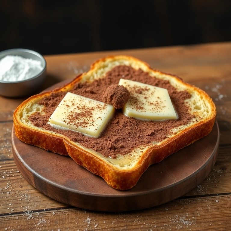 Torradas Crocantes de Pão de Forma com Manteiga e Chocolate