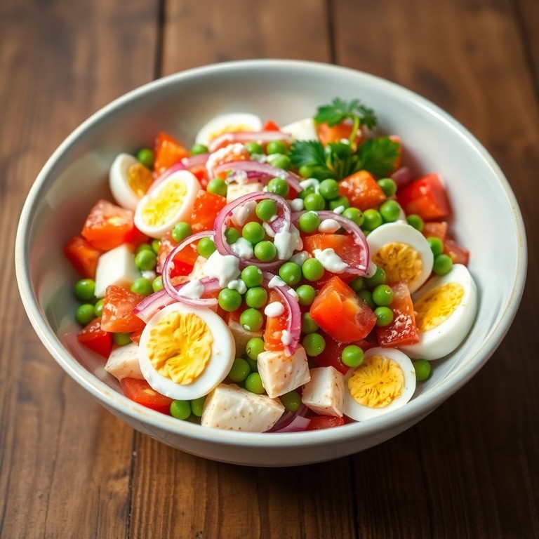 Salada de Ovo com Tomate e Cebola