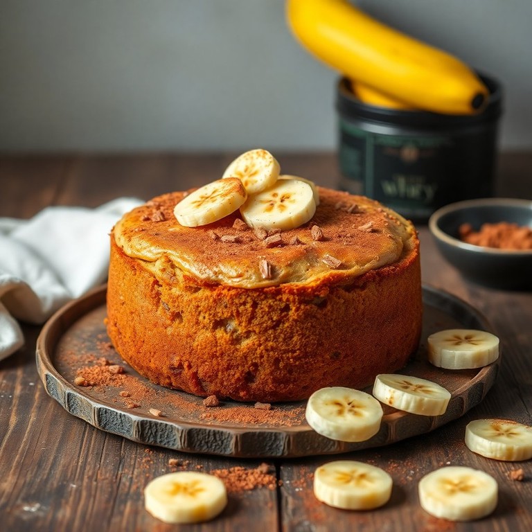 Bolo de Banana com Whey e Canela