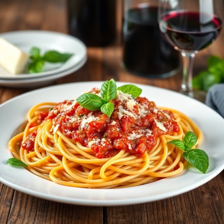 Classic Spaghetti with Garlic and Tomato Sauce