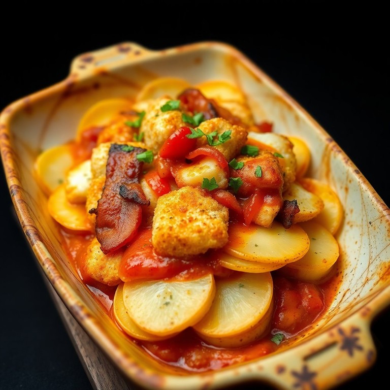 Tartiflette de Pommes de Terre au Poisson et Sauce Tomate