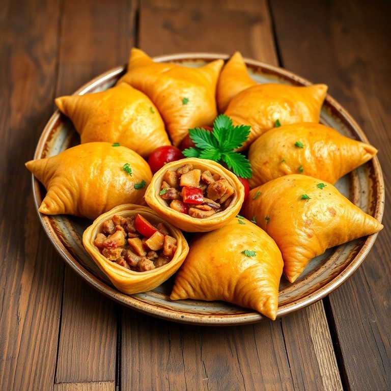 Savory Puluc Chino: Wheat Pillows Stuffed with Spiced Meat and Fruits