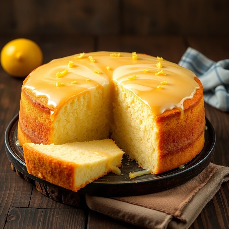 Bolo de Limão com Cobertura de Leite Condensado