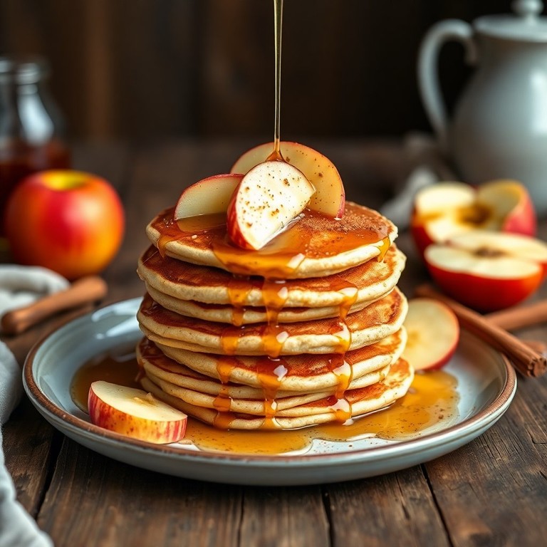 Classic Apple Pancakes with Maple Drizzle