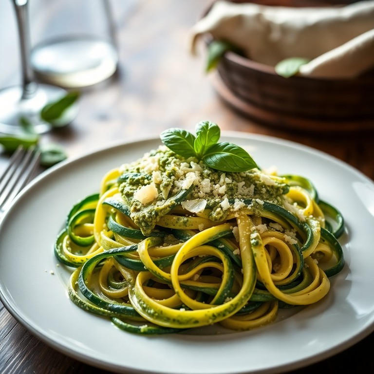 Tagliatelles de Courgettes au Pesto Crémeux au Thermomix
