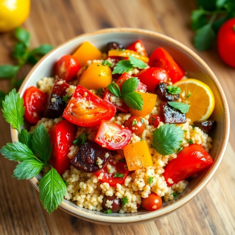 Geroosterde Paprika en Tomaat Couscous Salade
