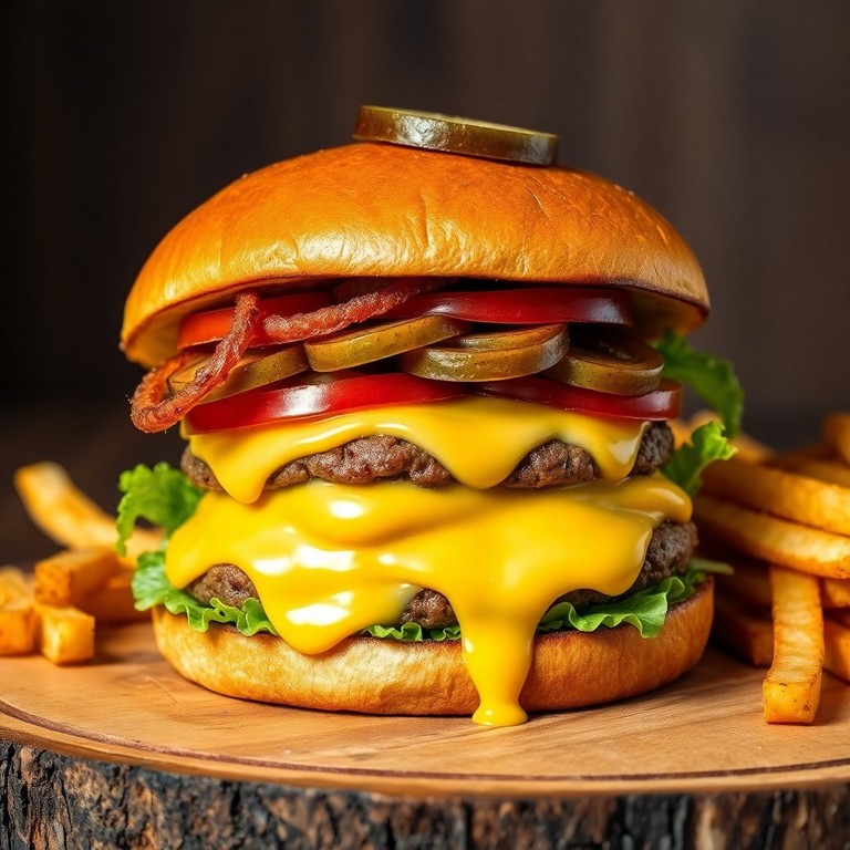 Ultimate Blue Quadruple Cheese Stuffed Onion Burger